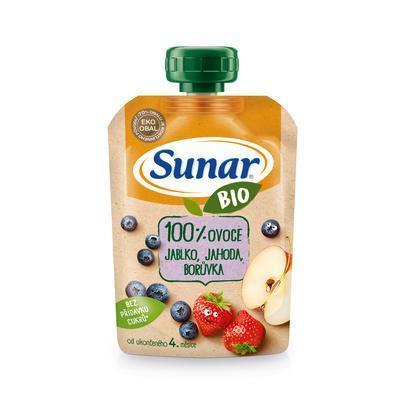 DETSKÁ VÝŽIVA BIO JABLKO JAHODA ČUČORIEDKA 100g SUNAR KAPSIČKA