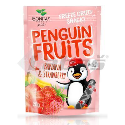 ZMES BANÁNOV A JAHÔD BIO SUŠENÉ MRAZOM 15g PENGUIN BONITAS