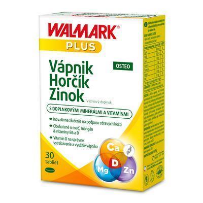 TABLETY VÁPNIK HORČÍK ZINOK OSTEO 30ks WALMARK