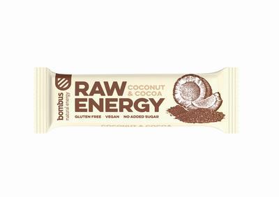 TYČINKA RAW ENERGY COCONUT COCOA 50g BOMBUS BEZLEP