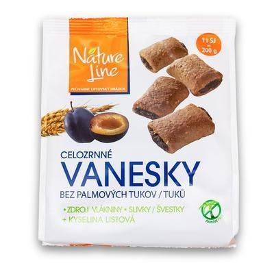 SUŠIENKY VANESKY CELOZRNNÉ SO SLIVKAMI A FRUKTÓZOU 200g NATURE LINE