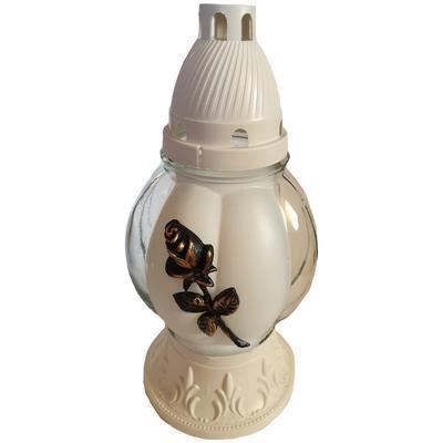 KAHANEC NÁHROBNÝ DÁLIA SO SVIEČKOU 80g MIX FARIEB SKLO