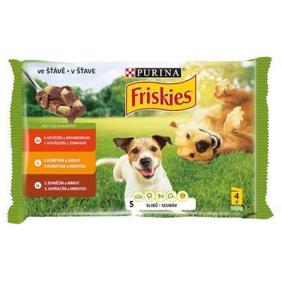 KAPSIČKA PES FRISKIES ADULT HOV,KUR,JAHŇA 4x100g V ŠŤAVE PURINA