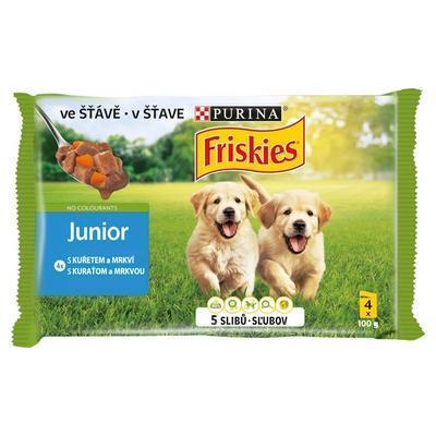 KAPSIČKA PES FRISKIES JUNIOR KURA A MRKVA 4x100g PURINA