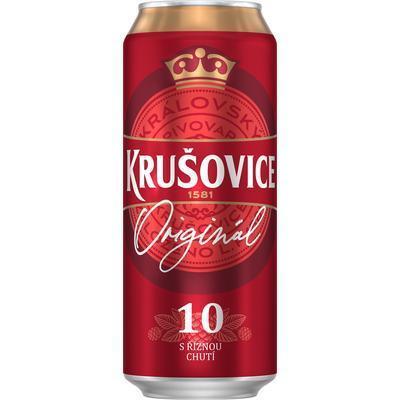 PIVO KRUŠOVICE KRÁLOVSKÁ 10% 0.5l SVETLÉ PLECH VRATNÝ OBAL