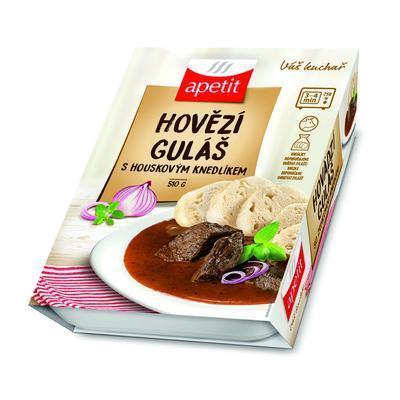 HOTOVÉ JEDLO GULÁŠ HOVÄDZÍ S ŽEMĽ. KNEDĽOU 510g APETIT