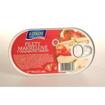 MAKRELA FILETY V PARADAJKOVEJ OMÁČKE 175g / PP 88g LOSOS