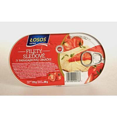 SLEĎ FILETY V PARADAJKOVEJ OMÁČKE 175g / PP 96,25g EO LOSOŚ LUMARKT