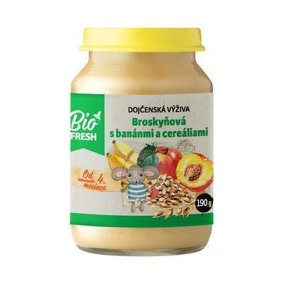 DETSKÁ VÝŽIVA BIO BROSKYŇA BANÁN CEREÁLIE 190g FRESH