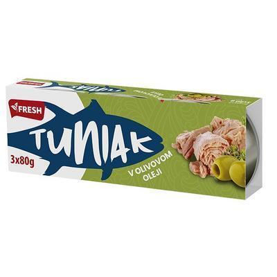 TUNIAK V OLIVOVOM OLEJI 3x80g / PP 156g FRESH