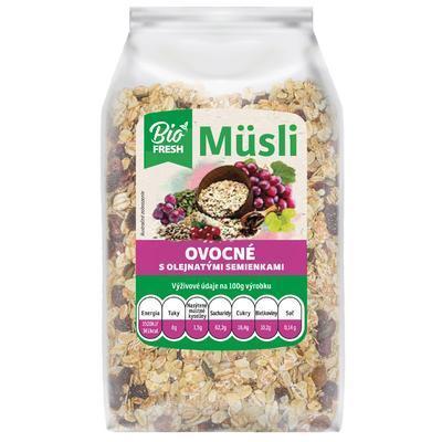 MUSLI BIO OVOCNÉ S OLEJNATÝMI SEMIENKAMI 300g FRESH