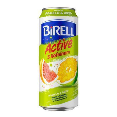 PIVO BIRELL ACTIVE NEALKO POMELO A GREP S KOFEÍNOM 0.5l PLECH VRATNÝ OBAL