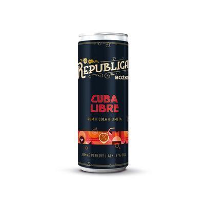 NÁPOJ CUBA LIBRE REPUBLICA 6% 0.25l ALKOHOLICKÝ PLECH VRATNÝ OBAL