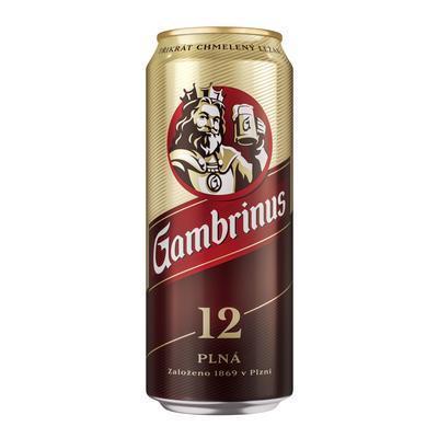 PIVO GAMBRINUS 12% 0.5l PLECH VRATNÝ OBAL