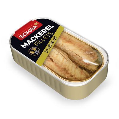 MAKRELA FILETY V OLIVOVOM OLEJI 115g / PP 81g SOKRA PRIESVITNÉ VIEČKO