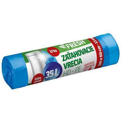 VRECIA NA ODPAD 35l 17ks HDPE 16mi 50x60 ZAŤAHOVACIE FRESH