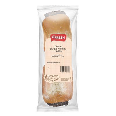 ZÁVIN SO SLIVKOVO-MAKOVOU NÁPLŇOU A POSÝPKOU 2x130g BALENÝ FRESH BALENÝ