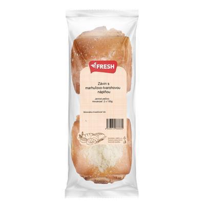 ZÁVIN S MARHUĽOVO-TVAROHOVOU NÁPLŇOU A POSÝPKOU 2x130g FRESH BALENÝ