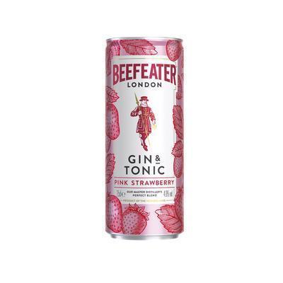 NÁPOJ GIN BEEFEATER PINK 4,9% 0.25l ALKOHOLICKÝ PLECH VRATNÝ OBAL