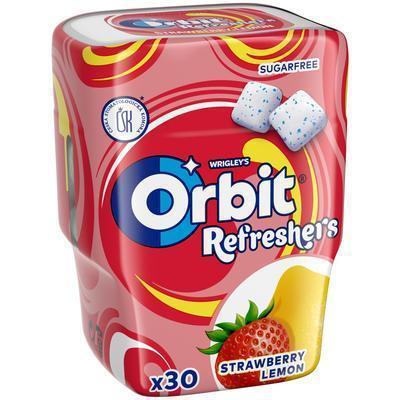 ŽUVAČKY ORBIT REFRESHER JAHODA CITRÓN 67g DÓZA DRAŽÉ