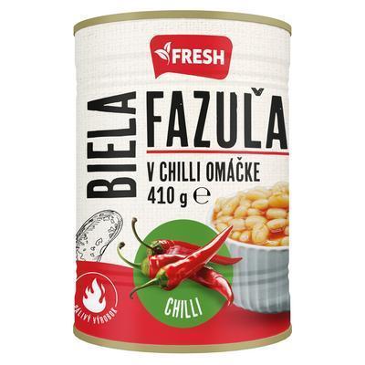 FAZUĽA BIELA V CHILLI OMÁČKE 410g / PP 240g FRESH