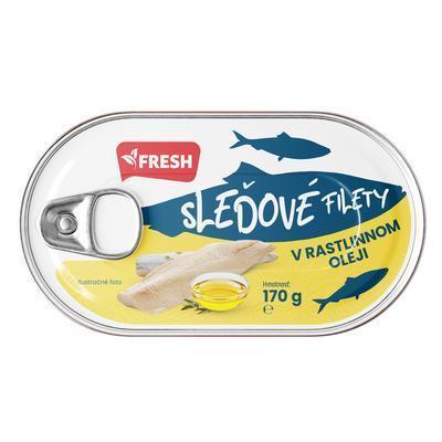 SLEĎ FILETY V RASTLINNOM OLEJI 170g / PP 102g EO FRESH