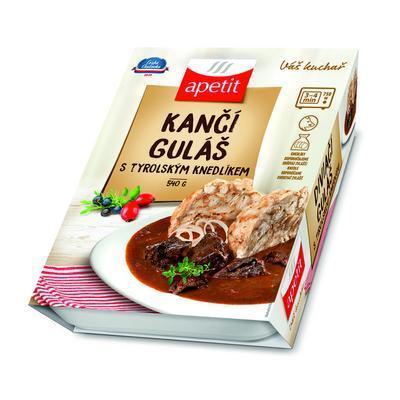 HOTOVÉ JEDLO GULÁŠ DIVIAČÍ S TYROL. KNEDĽOU 540g APETIT