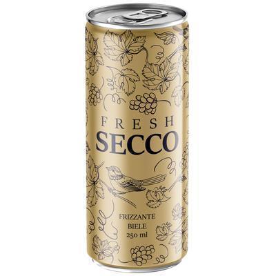 VÍNO PERLIVÉ FRESHSECCO FRIZZANTE 0.25l BIELE POLOSLADKÉ PLECH VRATNÝ OBAL