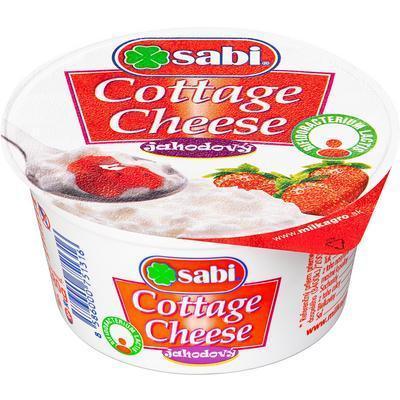 SYR COTTAGE CHEESE JAHODOVÝ 180g SABI BEZLEP zár. 14dní
