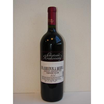 VÍNO FRANKOVKA MODRÁ 1l CHATEAU ČERVENÉ SUCHÉ KRAKOVANY
