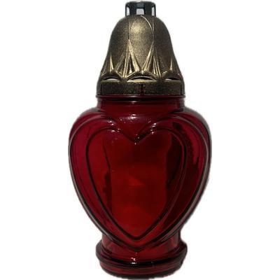 KAHANEC NÁHROBNÝ SRDCE SO SVIEČKOU 80g MIX FARIEB SKLO