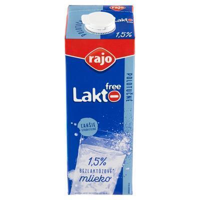 MLIEKO BEZ LAKTÓZY POLOTUČNÉ TRVANLIVÉ 1,5% 1l RAJO