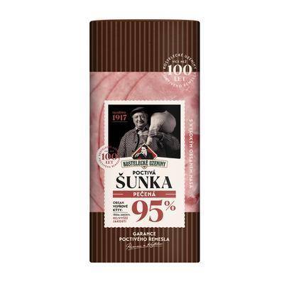 ŠUNKA POCTIVÁ PEČENÁ 100g KOSTELECKÉ UZENINY