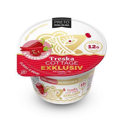 ŠALÁT TRESKA COTTAGE S FEFERÓNMI 140g EXKLUSIV RYBA ŽILINA