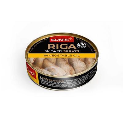 ŠPROTY ÚDENÉ V RASTLINNOM OLEJI 120g / PP 84g PRIESVITNÉ VIEČKO SOKRA