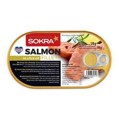 LOSOS FILETY V OLIVOVOM OLEJI 170g / PP 119g SOKRA