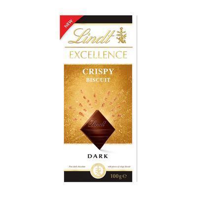 ČOKOLÁDA EXCELLENCE DARK CRISPY BISCUIT 100g LINDT
