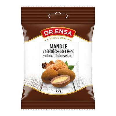MANDLE V MLIEČNEJ ČOKOLÁDE SO ŠKORICOU 80g DR.ENSA