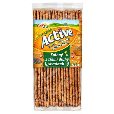 CHLEBÍK KNÄCKEBROT S TROMI DRUHMI SEMIEN EXTRA DLHÝ 130g BONA VITA