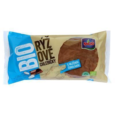 CHLEBÍK BIO RYŽOVÝ POLOMÁČANÝ S MLIEČNOU ČOKOLÁDOU 100g RACIO BEZLEP