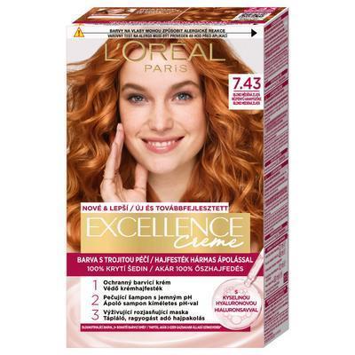 FARBA NA VLASY EXCELLENCE 7.43 BLOND MEDENÁ ZLATÁ