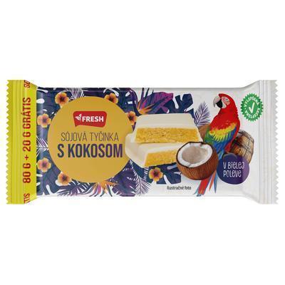 TYČINKA SÓJOVÁ KOKOS-RUM V BIELEJ POLEVE 100g FRESH