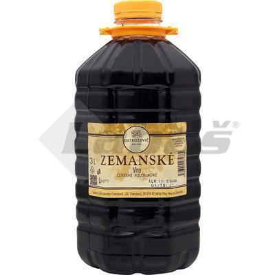 VÍNO ZEMANSKÉ 3l ČERVENÉ POLOSLADKÉ OSTROŽOVIČ
