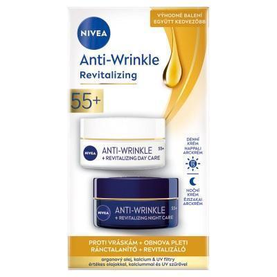KRÉM NIVEA OBNOVUJÚCI PROTI VRÁSKAM DENNÝ + NOČNÝ 55+ 2x50ml