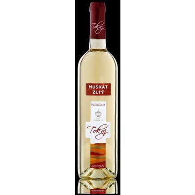 VÍNO MUŠKÁT ŽLTÝ 0.75l AKOSTNÉ BIELE POLOSLADKÉ TOKAJ