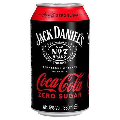 NÁPOJ JACK DANIEL´S S COCA COLA ZERO 5% 0.33l ALKOHOLICKÝ PLECH VRATNÝ OBAL
