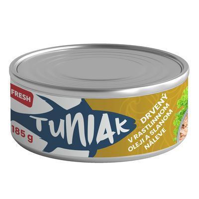 TUNIAK V OLEJI RASTLINNOM DRVENÝ 185g / PP 130g FRESH