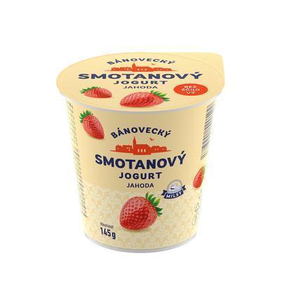 JOGURT SMOTANOVÝ JAHODA 145g BÁNOVECKÝ