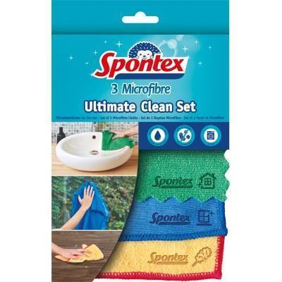 UTIERKA VIACÚČELOVÁ ULTIMATE CLEAN SET Z MIKROVLÁKNA 3ks SPONTEX