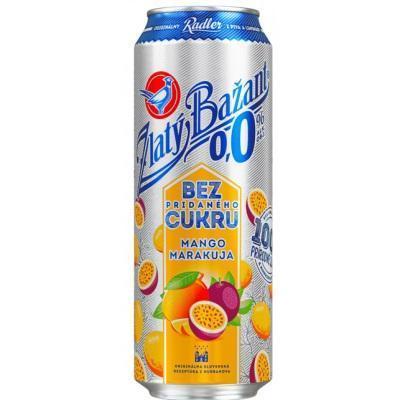 PIVO ZLATÝ BAŽANT RADLER 0,0% MANGO MARAKUJA BEZ CUKRU 0.5l PLECH VRATNÝ OBAL